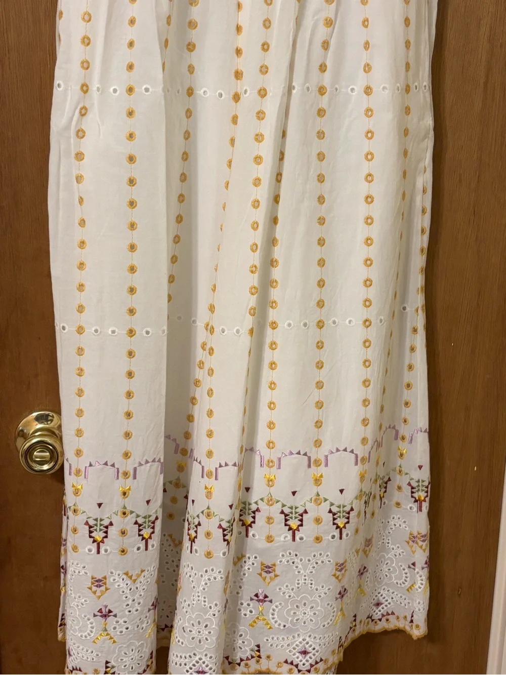 Anthropologie White Strapless Embroidered Wide-Leg Jumpsuit - Picture 13 of 13